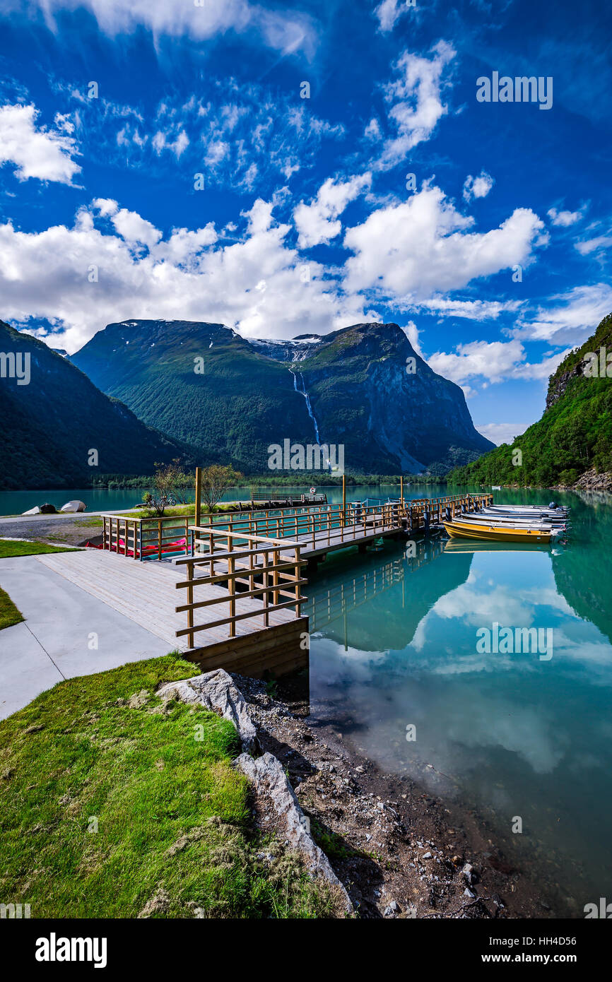 Belle Nature Norvège paysage naturel. lovatnet lake. Banque D'Images