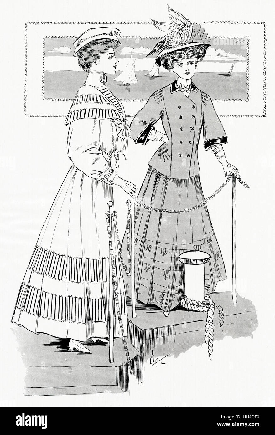 La société des femmes à la semaine de Cowes 1907 Banque D'Images
