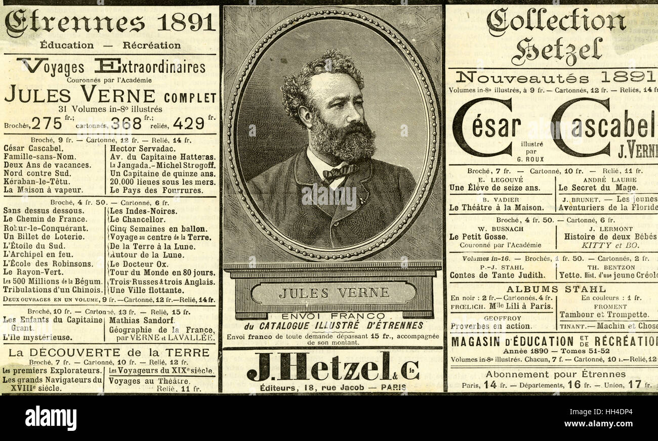 Livre - Verne - œuvres répertoriées Banque D'Images