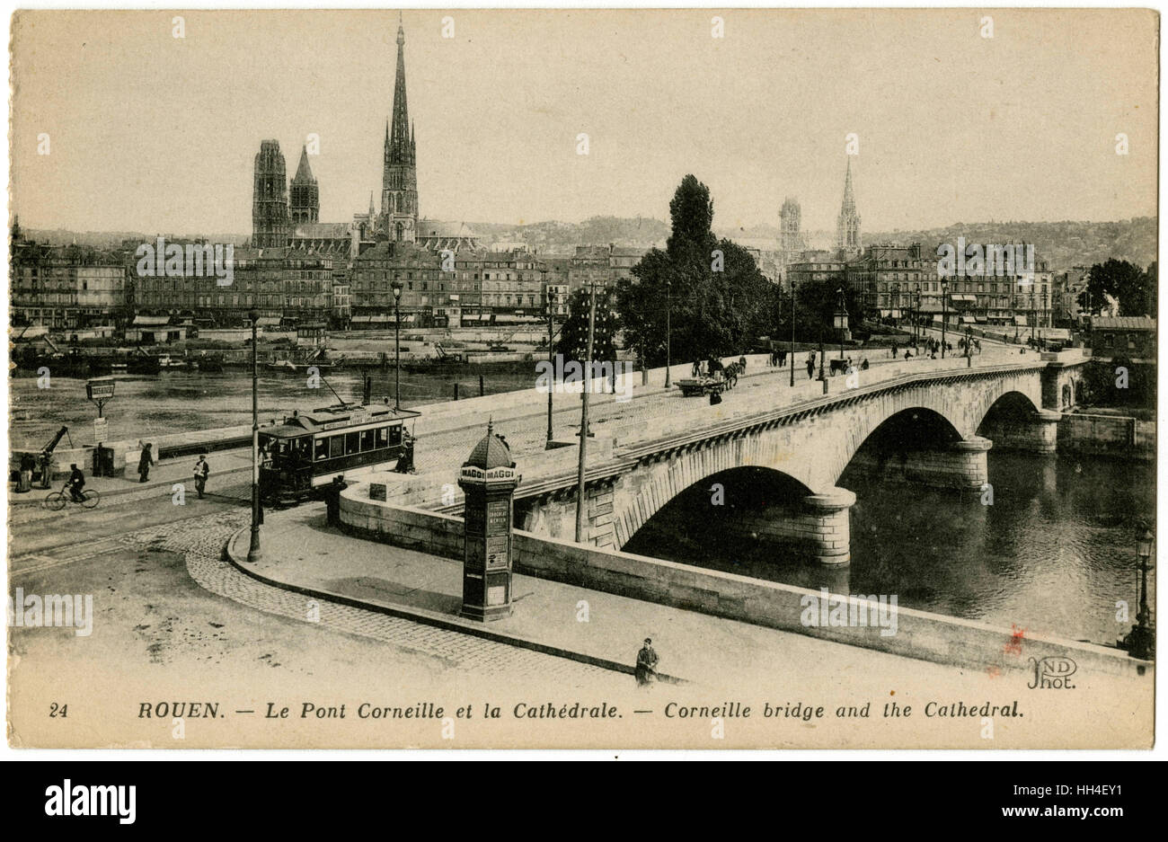 Pont et cathédrale de la Corneille - Rouen, France Banque D'Images