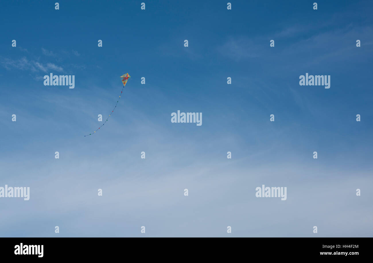 Jaune Rouge Et Bleu Cerf Volant Dans Le Fond De Ciel Comme
