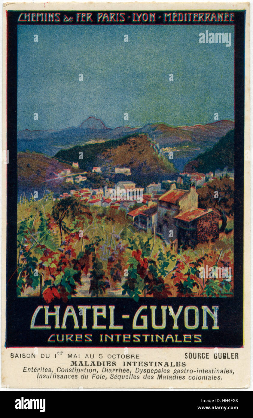 Chemins De Fer Francais Carte Promo Chatel Guyon Spa Retreat Specialisee Dans Les Traitements De L Intestin Photo Stock Alamy