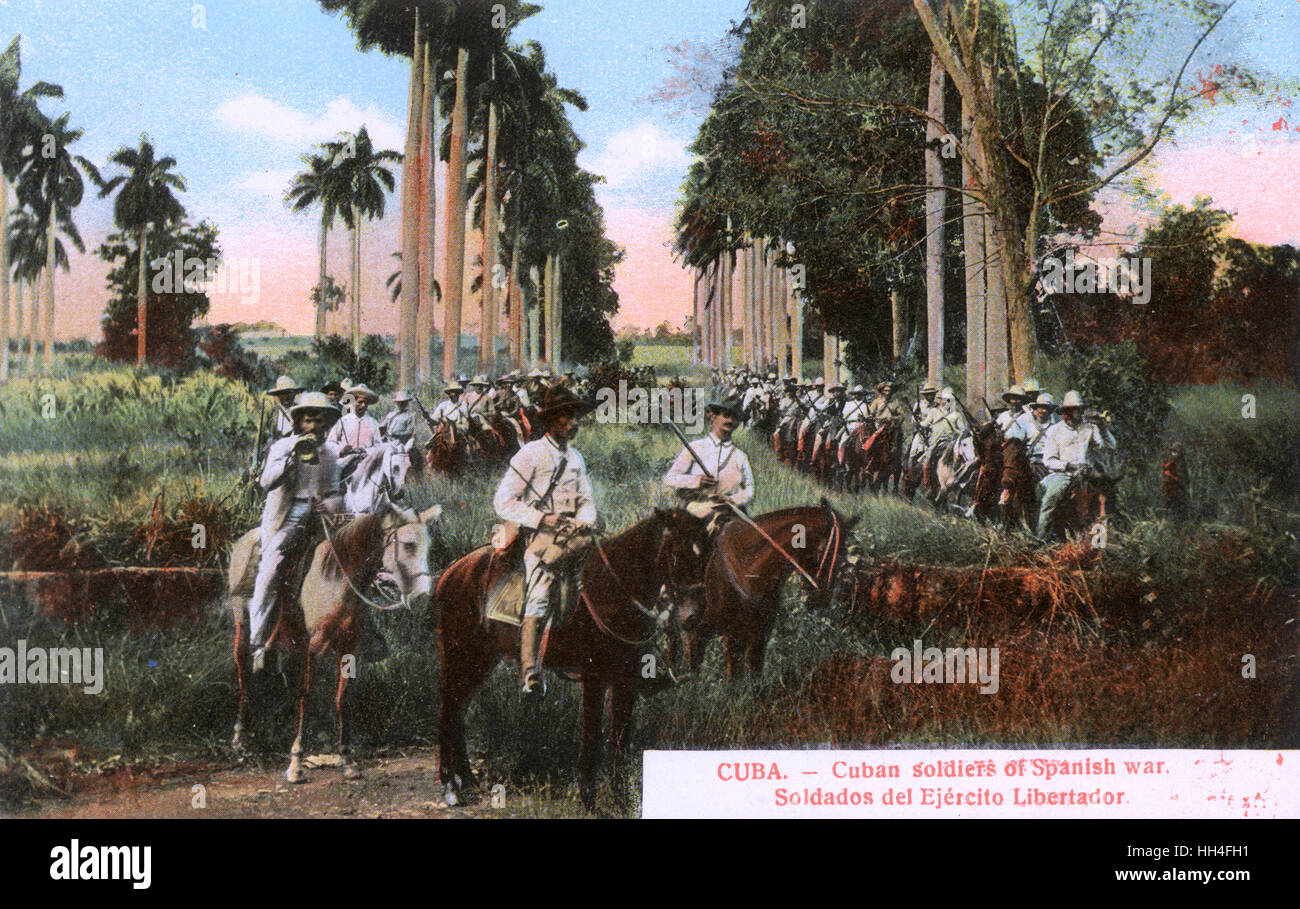 Cuba - soldats cubains de la "libération" de l'armée qui a combattu dans la guerre d'Indépendance cubaine (1895-1898). Banque D'Images
