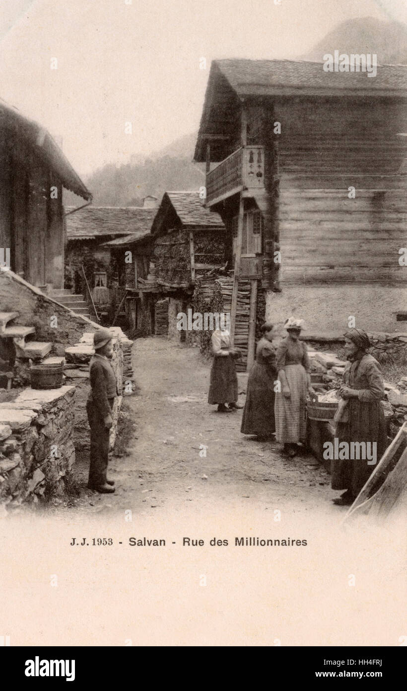 Salvan, Suisse - rue millionnaires Banque D'Images
