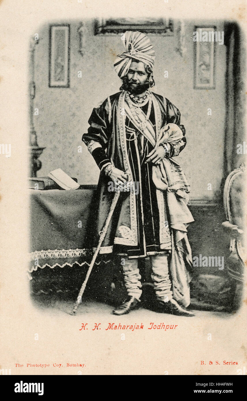 Jaswant Singh II, GCSI, (1838-1895) - le Maharaja de Jodhpur en Inde entre 1873 et 1895. Banque D'Images