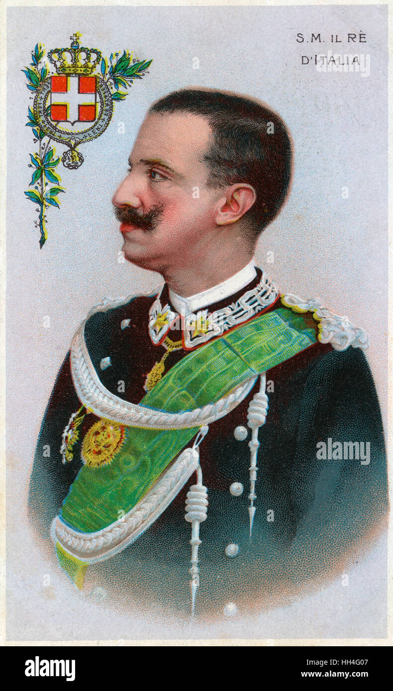 Roi Victor Emmanuel III d'Italie - portrait de profil Banque D'Images