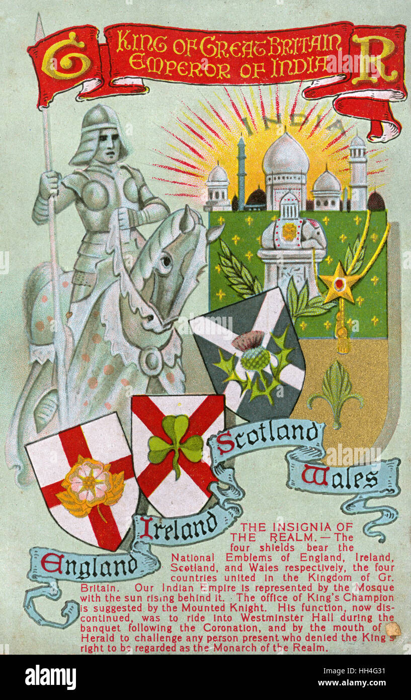Roi George V - l'insigne du Royaume - Champion du roi Banque D'Images