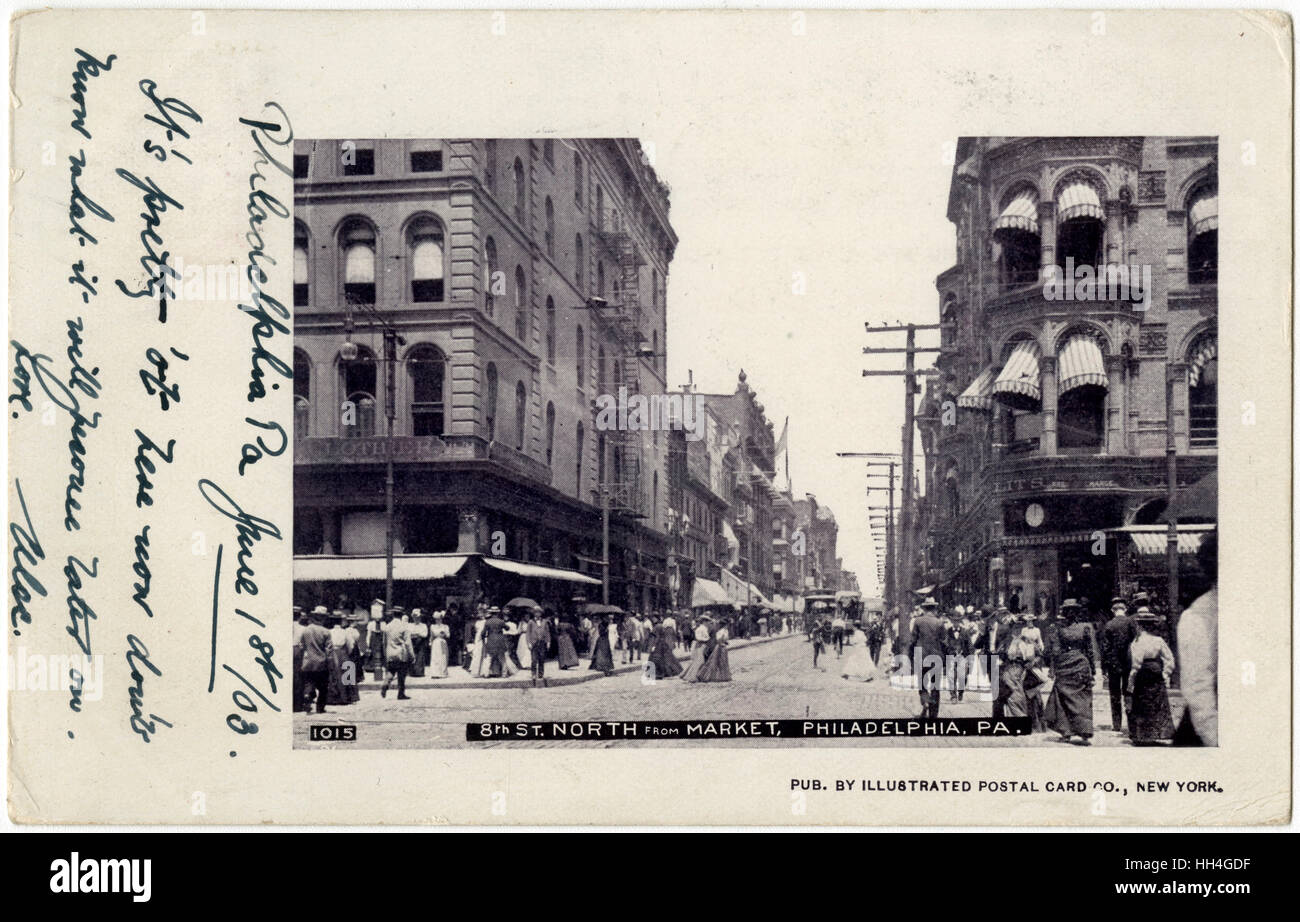 8th Street North depuis Market, Philadelphie, Pennsylvanie, États-Unis Banque D'Images