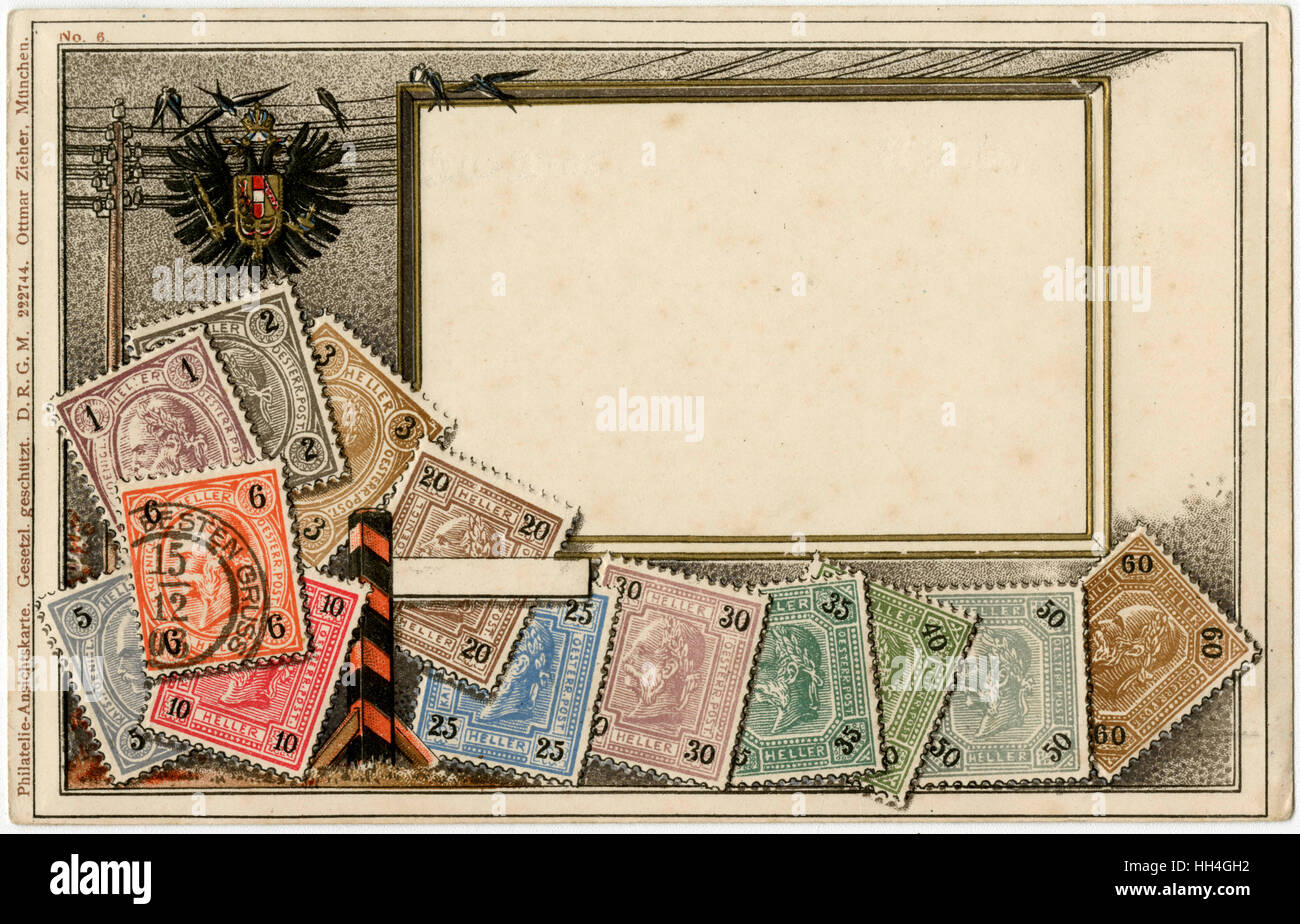 Carte de timbre produite par Ottmar Zeihar - Autriche Banque D'Images
