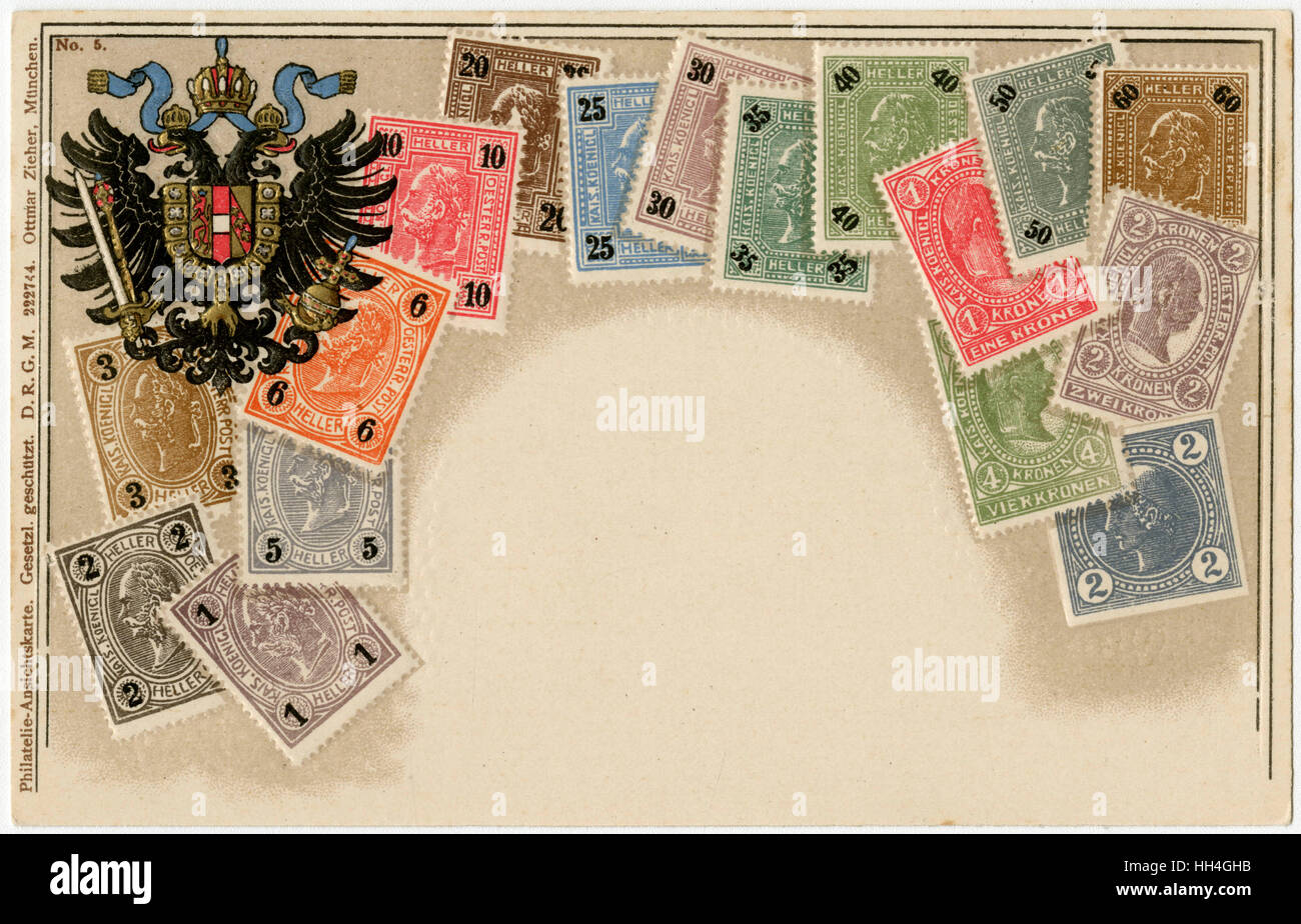 Carte de timbre produite par Ottmar Zeihar - Autriche Banque D'Images