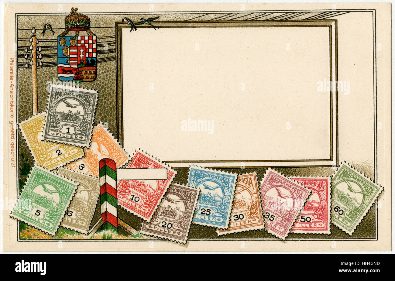 Carte de timbre produite par Ottmar Zeihar - Hongrie Banque D'Images