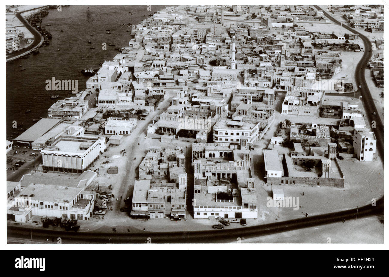 Vue aérienne de Dubaï, Émirats arabes Unis, golfe Persique Banque D'Images