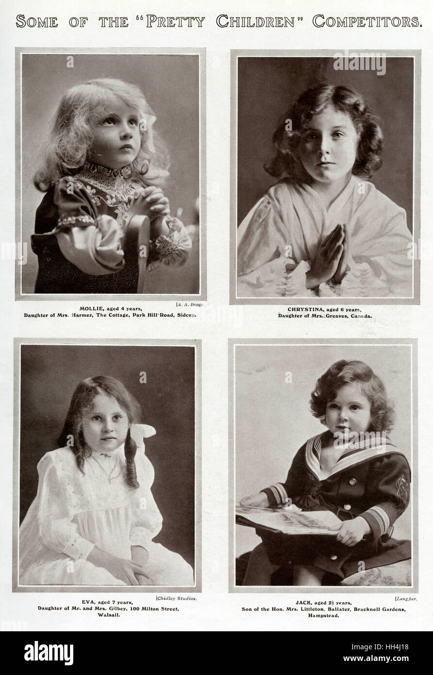 Concours édouardien pour enfants 1909 Banque D'Images