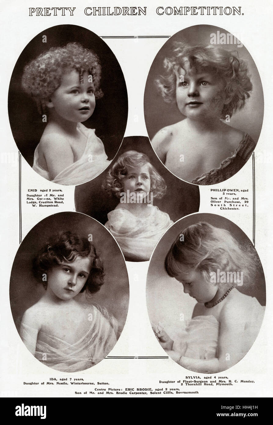 Concours édouardien pour enfants 1909 Banque D'Images