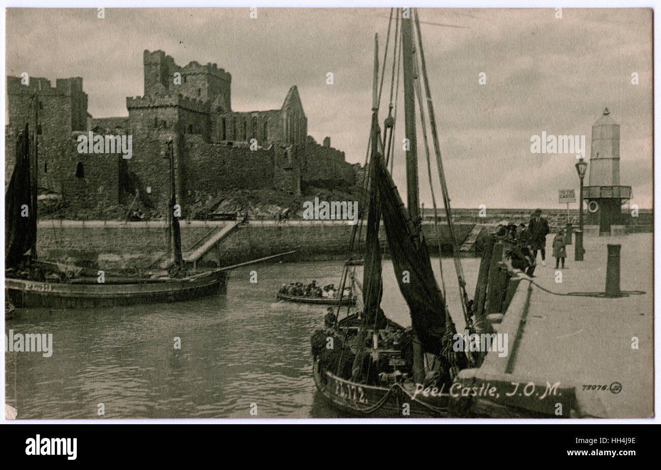 Île de Man - ruines du château de Peel - Cathédrale de St. Allemand Banque D'Images