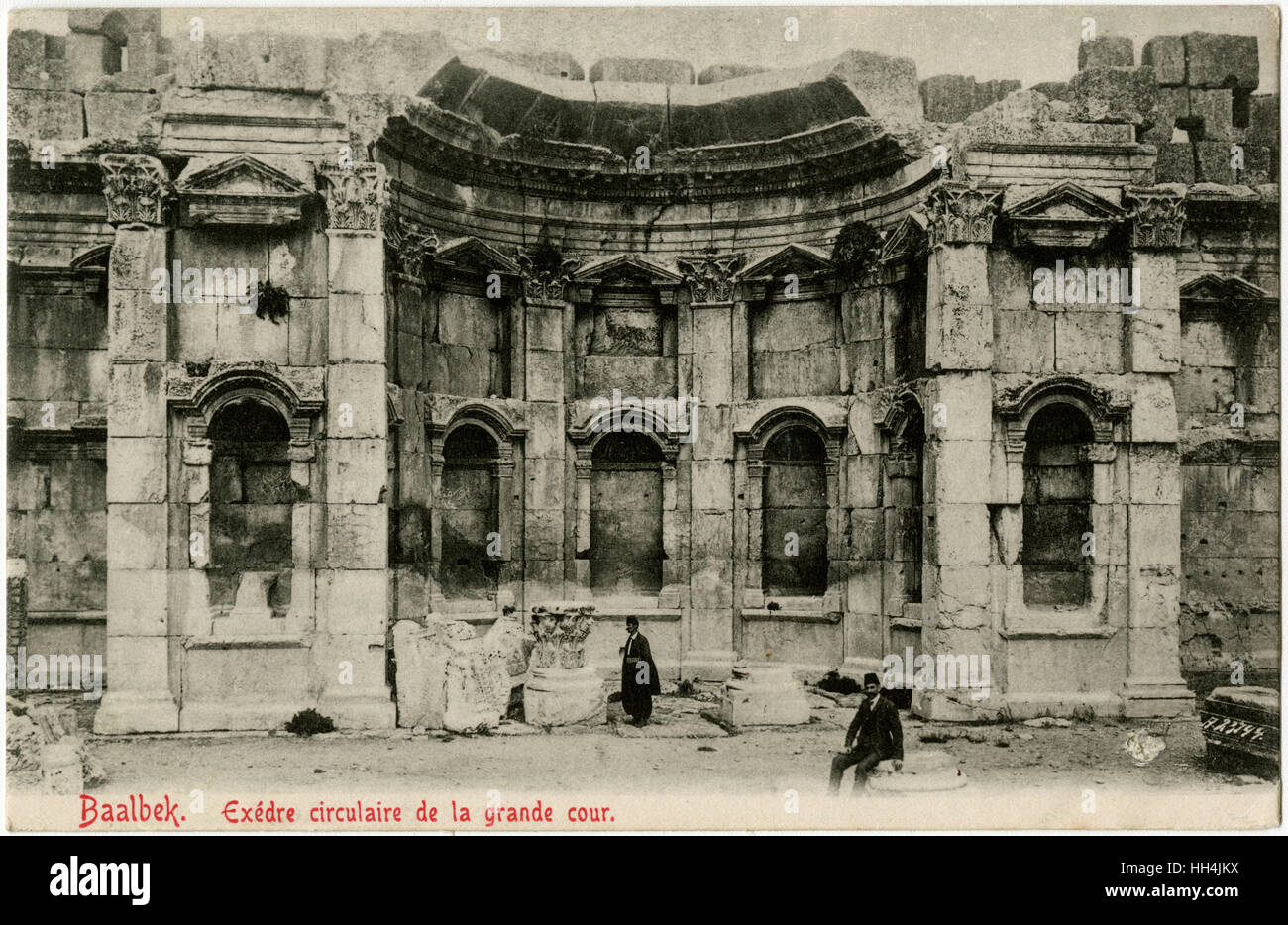 Baalbek, Liban - circulaire Exedra de la Grande Cour Banque D'Images
