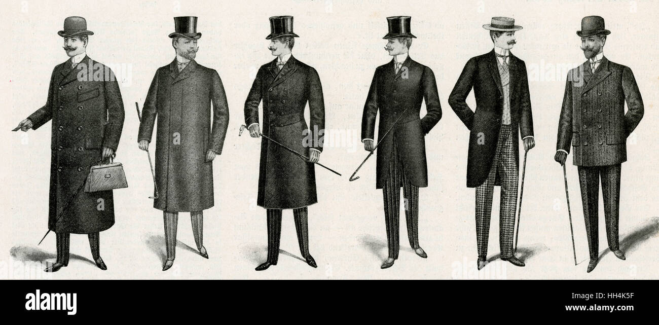 Vêtements pour hommes 1901 Banque D'Images