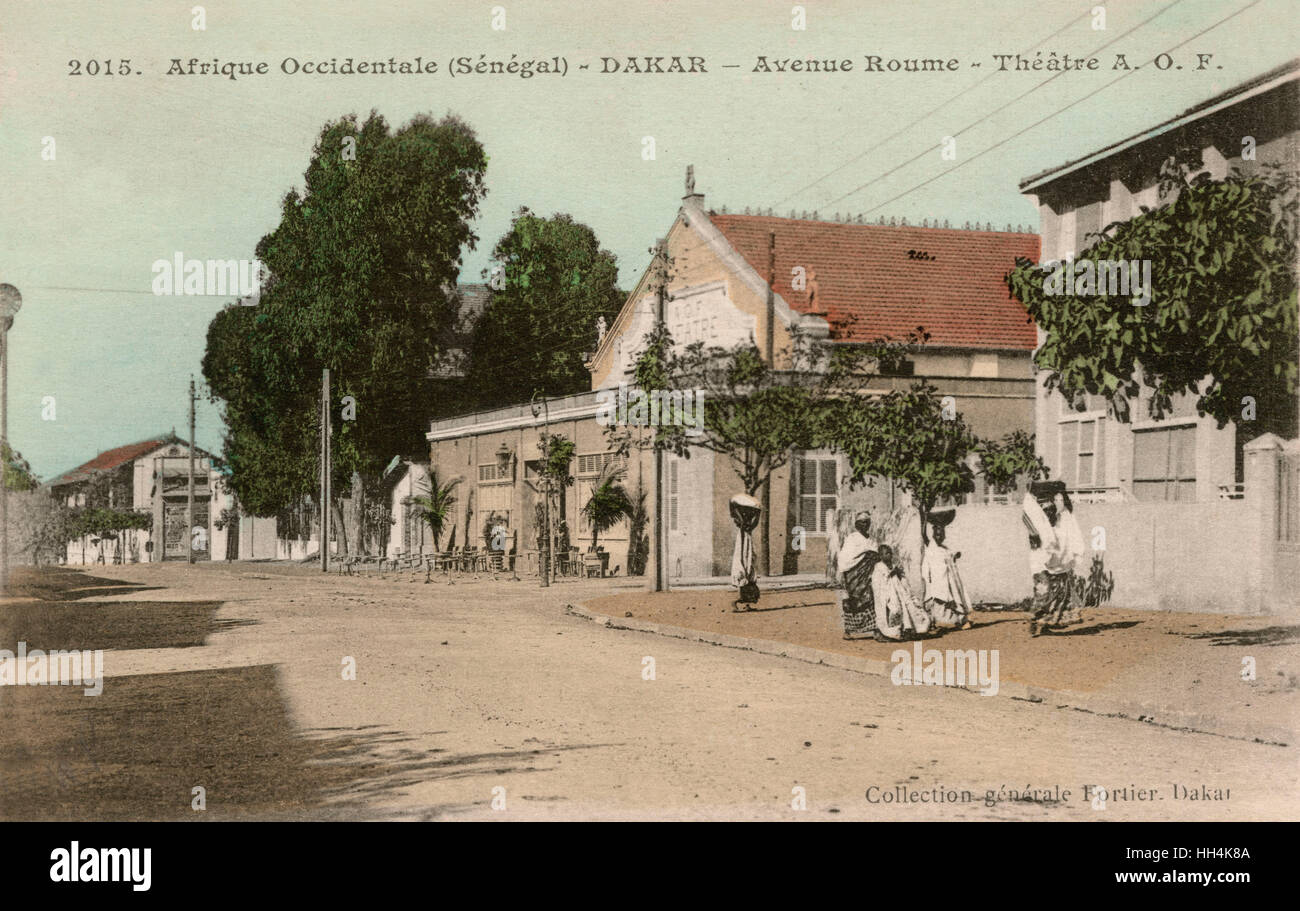 A. O. F. Théâtre à l'avenue Roume à Dakar, Sénégal Banque D'Images
