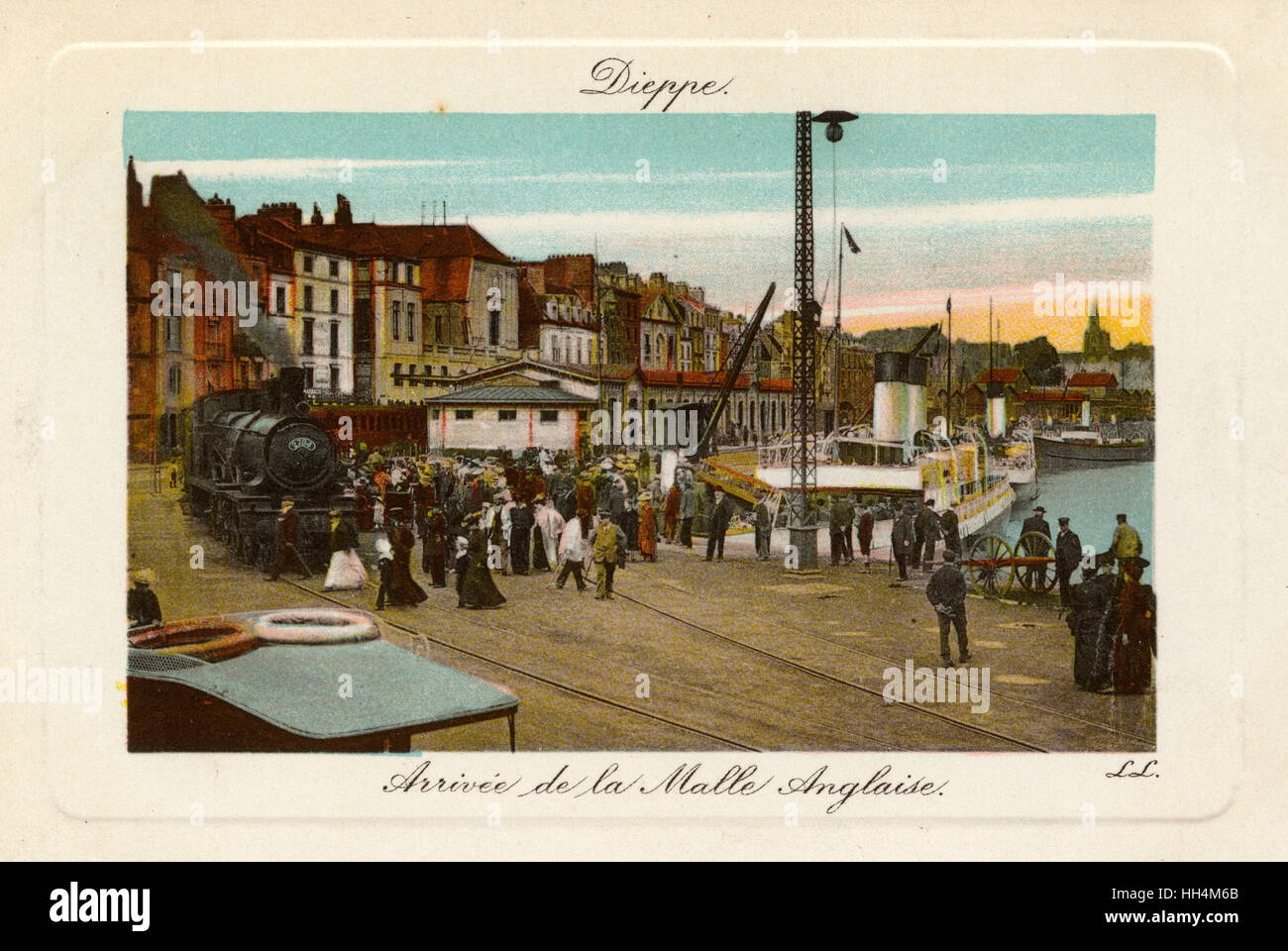 Dieppe, France - arrivée du bateau à vapeur anglais Banque D'Images