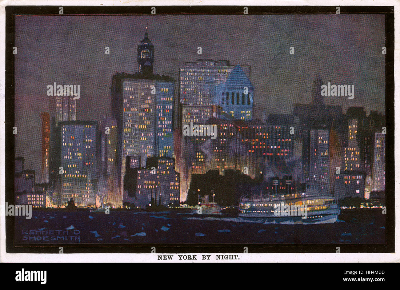 Vue de New York de nuit, États-Unis Banque D'Images