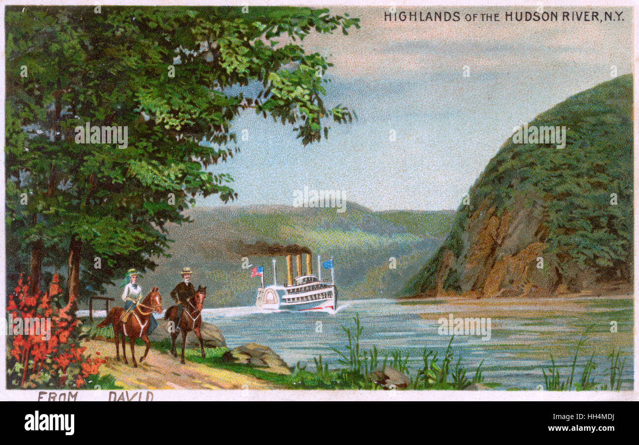 Bateau à vapeur sur Hudson River Highlands, État de New York, États-Unis Banque D'Images