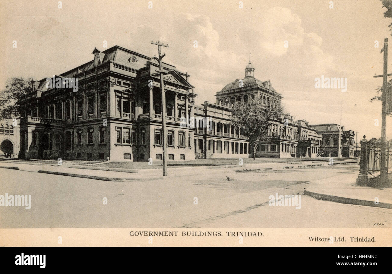 La Maison Rouge, un bâtiment public à Woodford Square, Port of Spain, Trinité, Antilles. Banque D'Images
