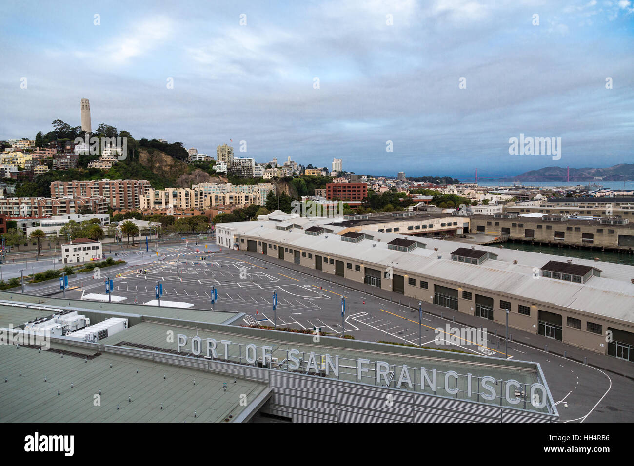 Le Port de San Francisco et de Telegraph Hill Banque D'Images