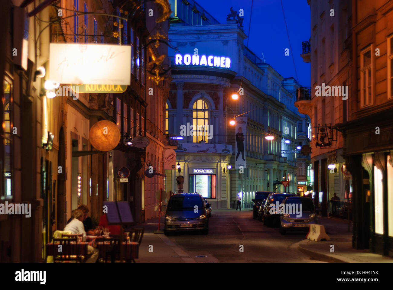 Wien, Vienne : Vieille Ville ; Lane Himmelpfortgasse et la musique de théâtre Ronacher, 01. Vieille Ville, Wien, Autriche Banque D'Images