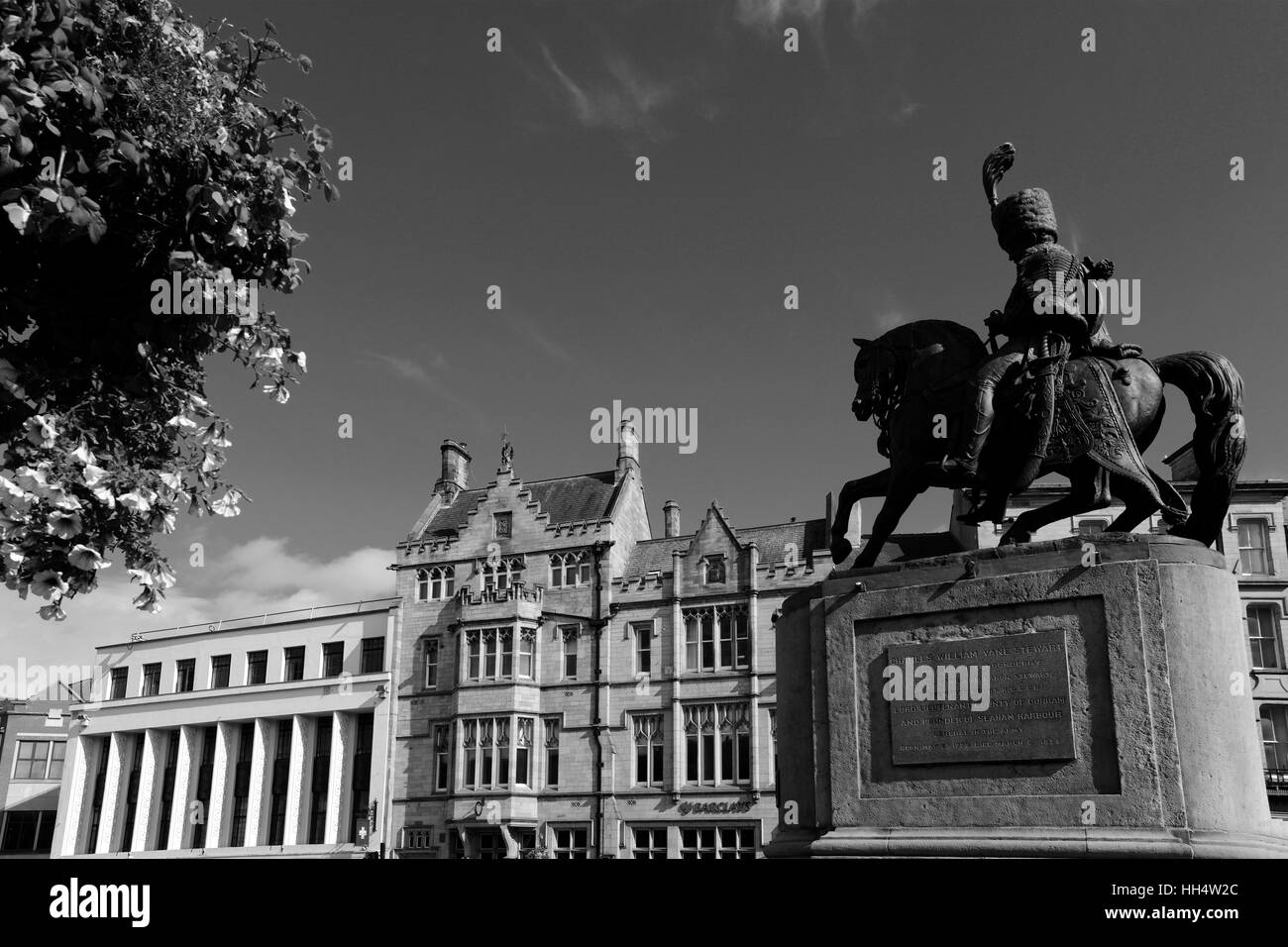 Statue de Charles Vane William Stewart 1778 à 1854, Place du marché, Durham City, County Durham, Angleterre Banque D'Images