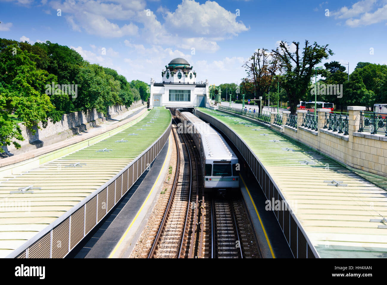 Wien, Vienne : Cour pavillon à la ligne de métro 4, 13, Wien, Autriche. Banque D'Images