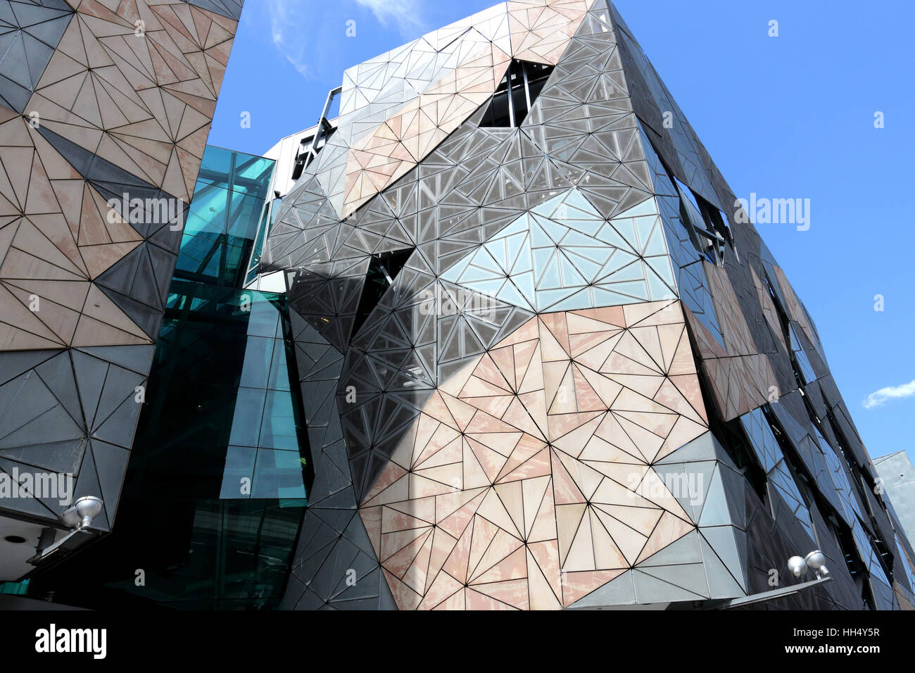 Bâtiment SBS Federation Square Victoria Melbourne Australie Banque D'Images