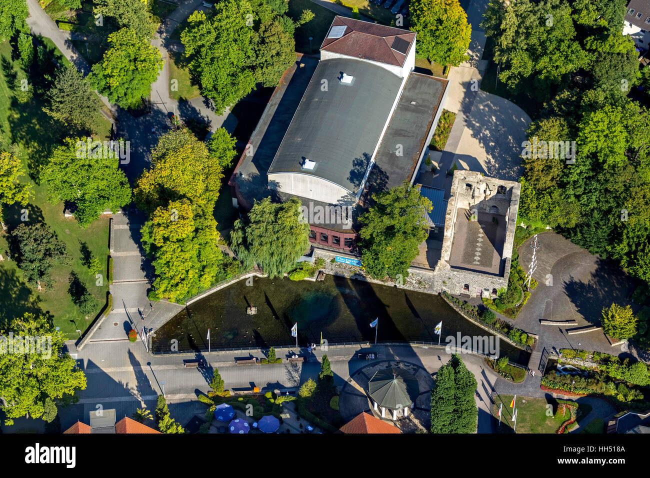 Bad Lippspringe, forêt de Teutoburg dans le Parc Naturel de la forêt de Teutoburg, Allemagne, Europe, oiseau-lunettes vue, photo aérienne, aerial Banque D'Images