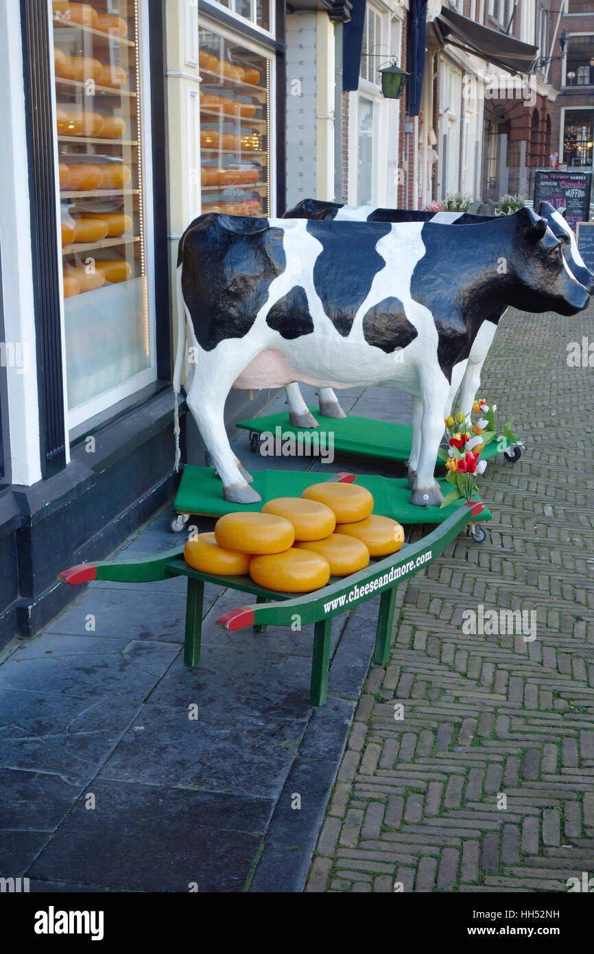 Dutch Cheese Shop, ville de Delft, Pays-Bas. Banque D'Images