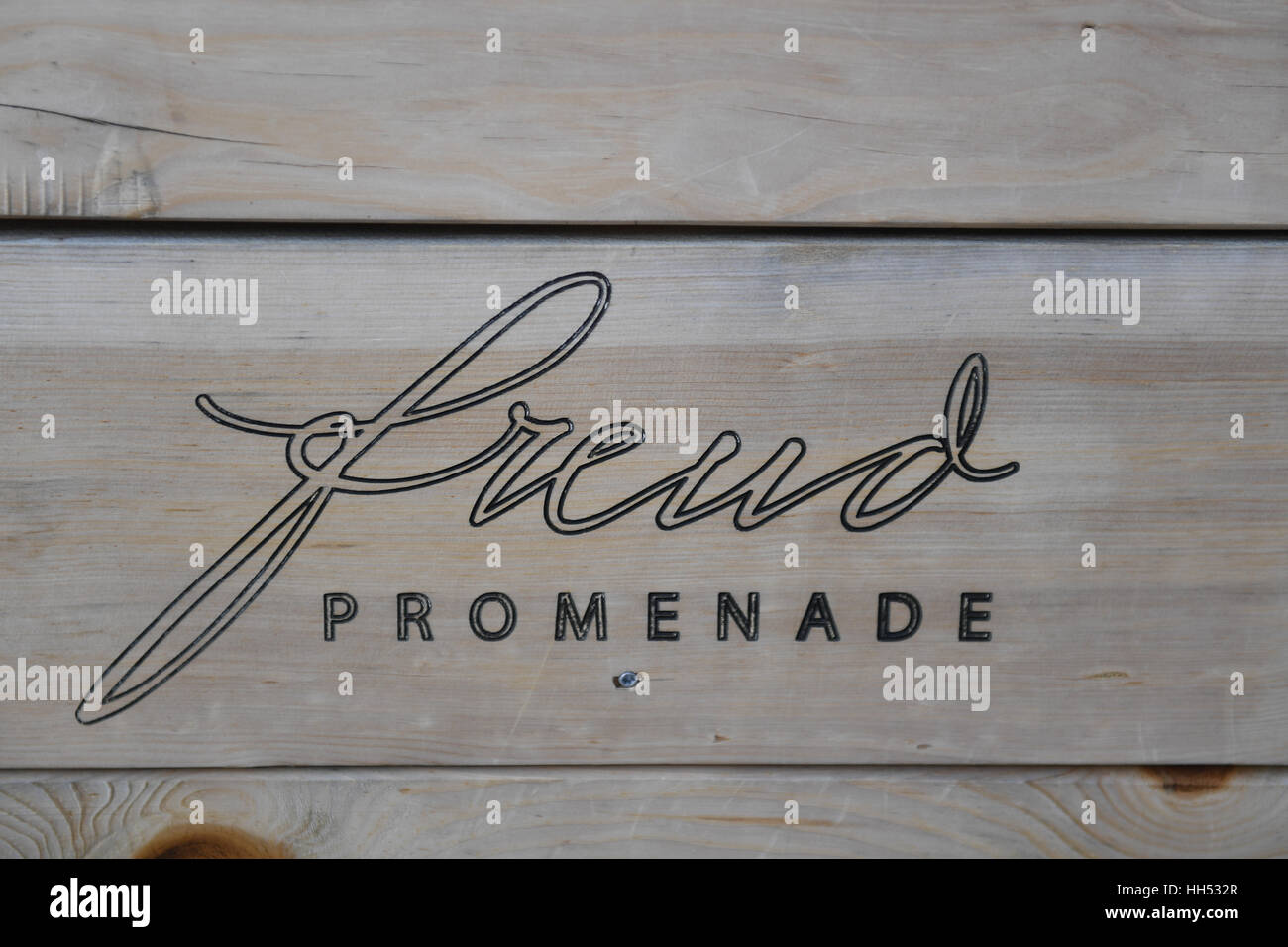 Signe pour le Freud-Promenade une piste de marche qui va de Renon (Ritten) par Chatillon se terminant à Collalbo (Klobenstein) Banque D'Images