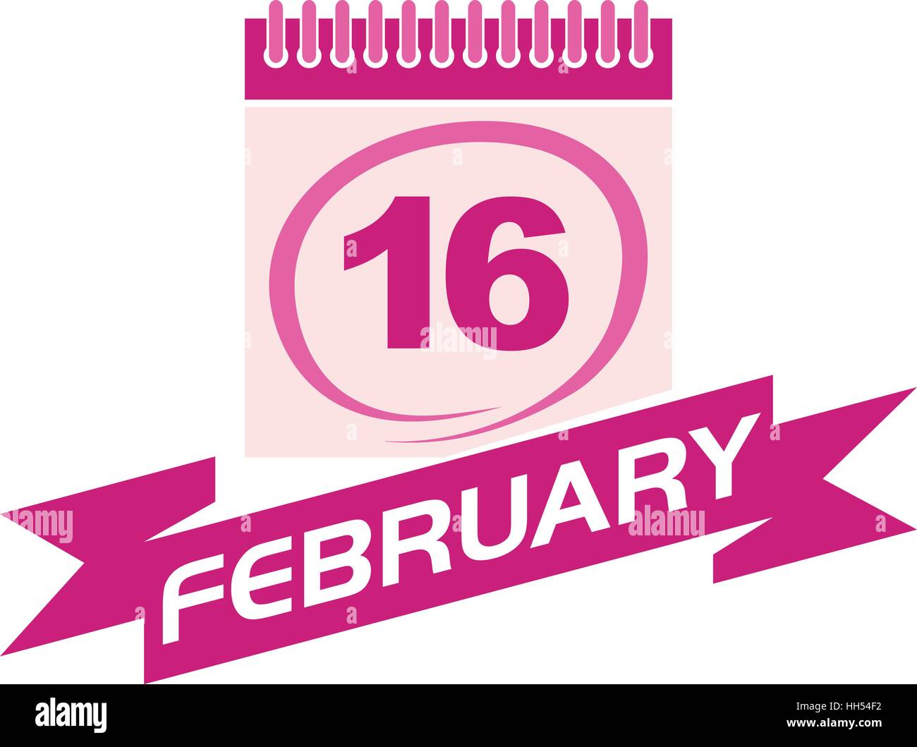 4 Calendrier Février avec ruban Image Vectorielle Stock - Alamy