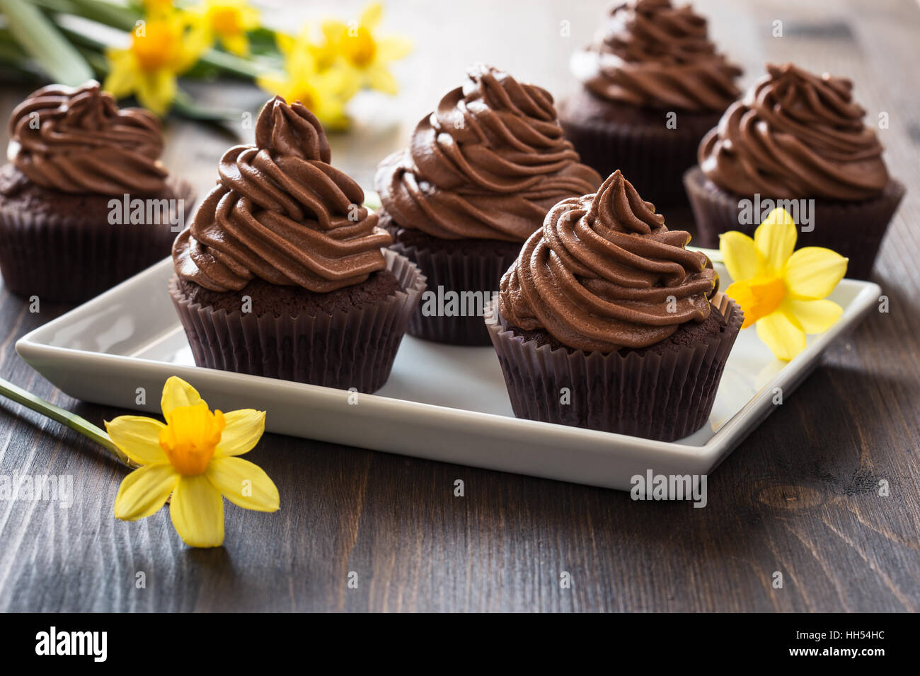 De Delicieux Petits Gateaux Au Chocolat Pour La Fete Des Meres Avec Des Fleurs De Printemps Photo Stock Alamy De Delicieux Petits Gateaux Au Chocolat Pour La Fete Des Meres Avec Des Fleurs De Printemps Photo Stock Alamy