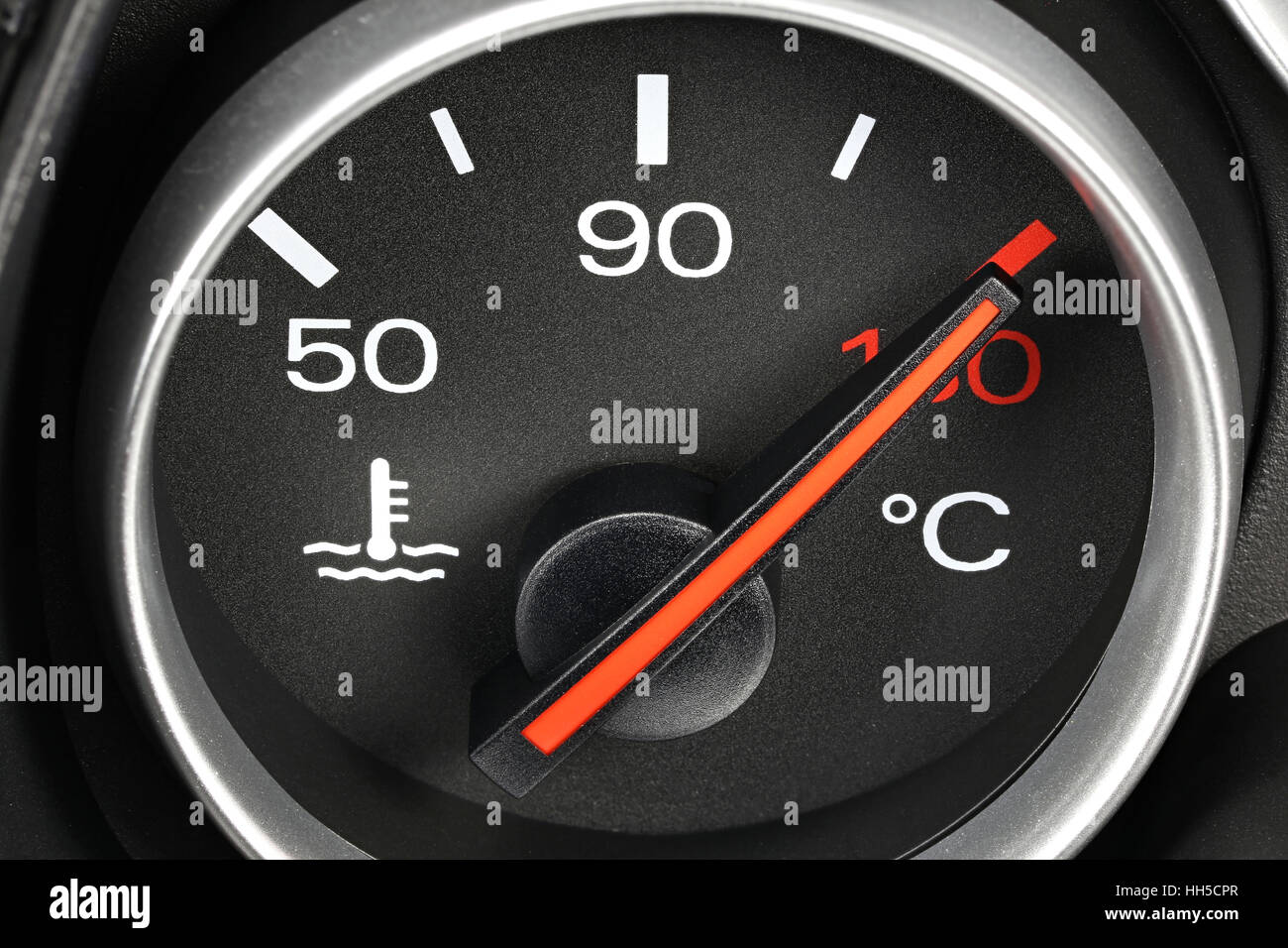 Dans l'indicateur de température du tableau de bord de voiture - sex Banque D'Images