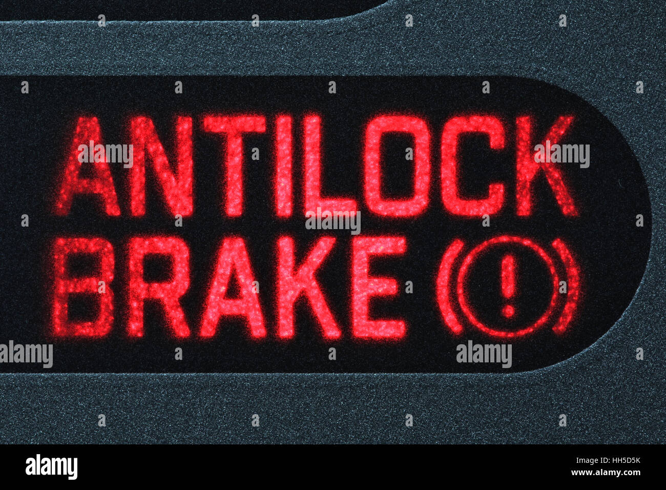 Témoin ABS au tableau de bord de voiture Banque D'Images