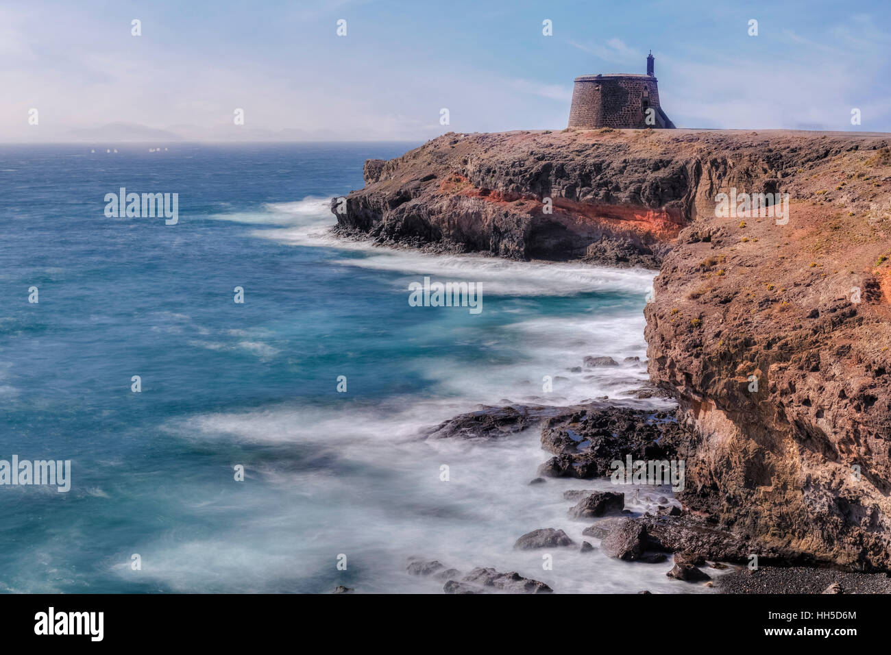 Castillo de Las Coloradas, Playa Blanca, Lanzarote, îles Canaries, Espagne Banque D'Images