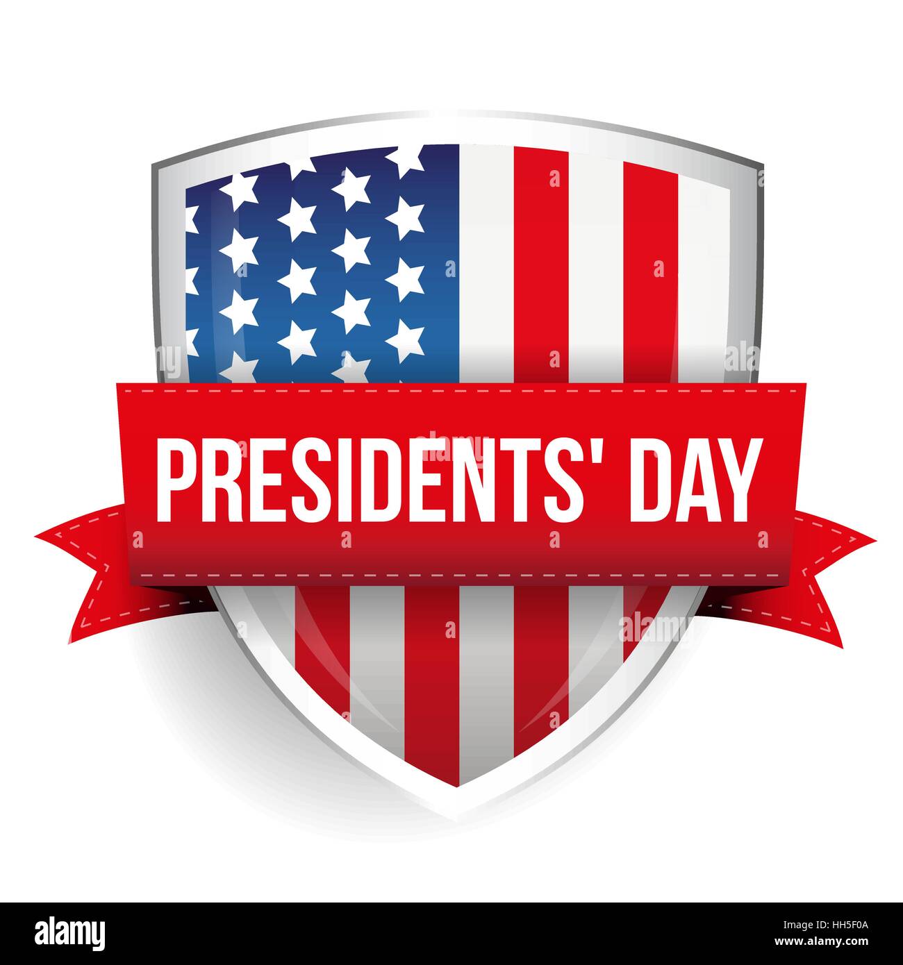 Présidents jour USA flag shield Illustration de Vecteur