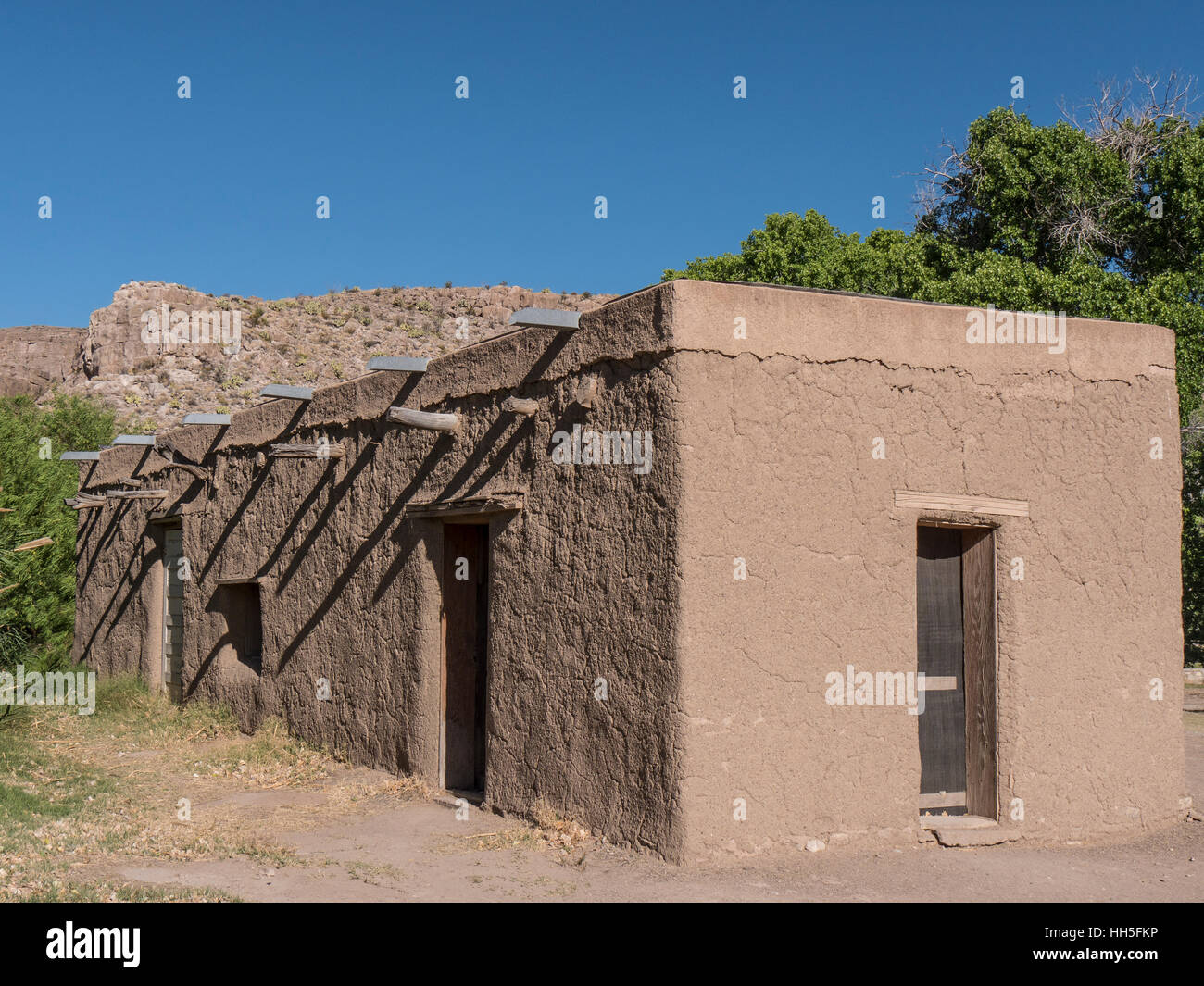 Daniel's Ranch adobe accueil près de Rio Grande Village, Big Bend National Park, Texas. Banque D'Images