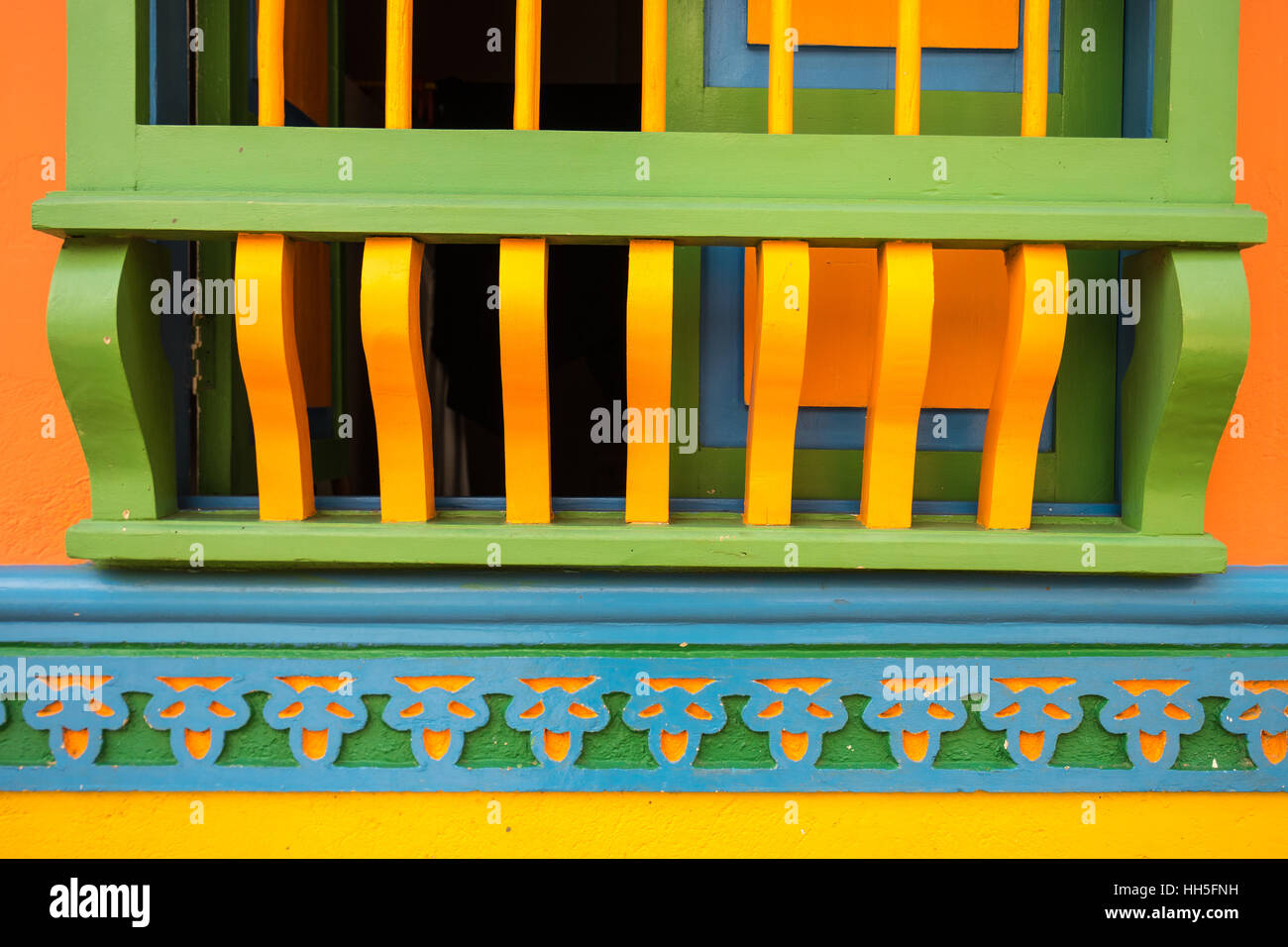 Fenêtre colorée libre Colombie Guatape Banque D'Images