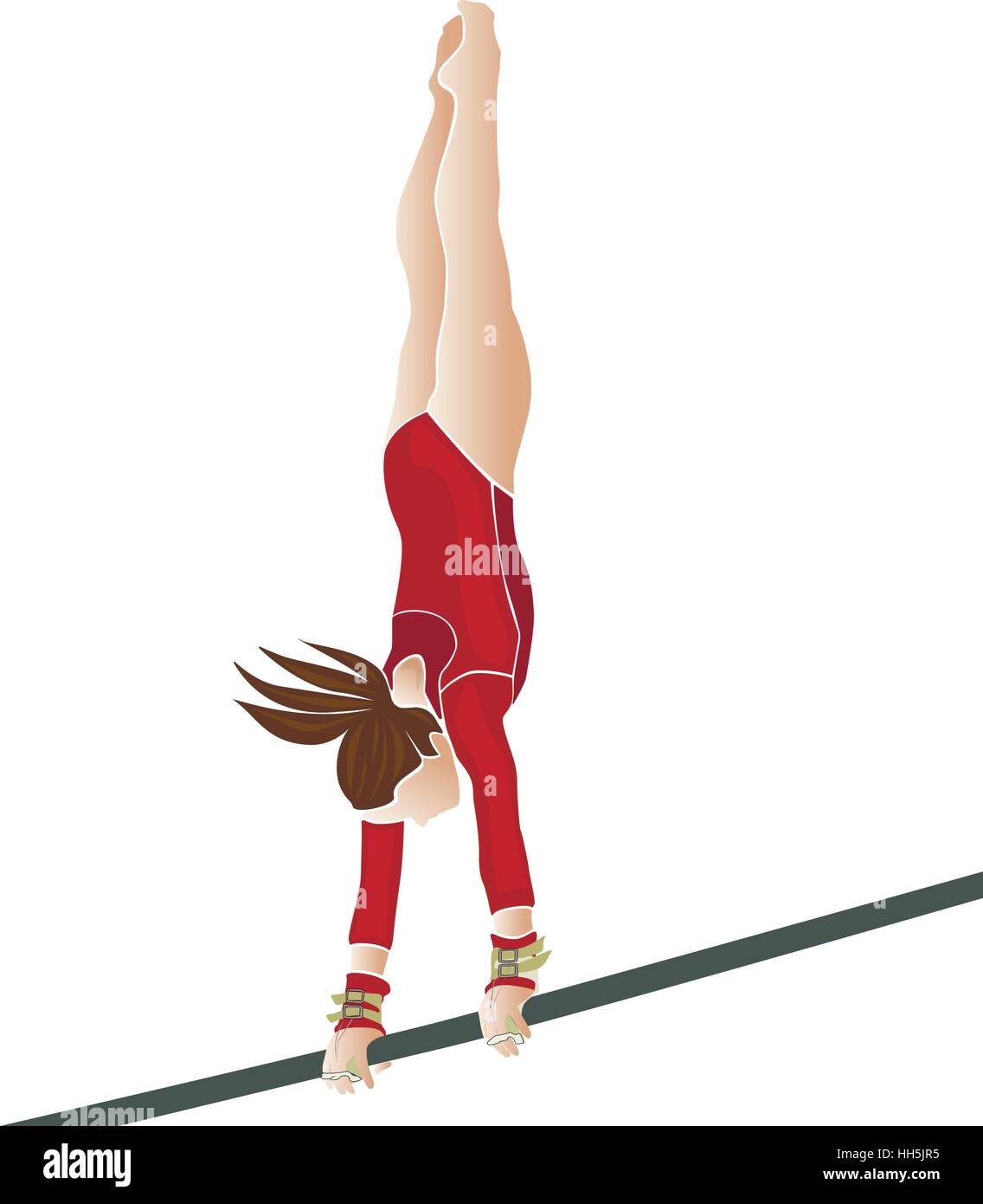 Jeunes femmes athlètes gymnaste sur vector illustration Illustration de Vecteur