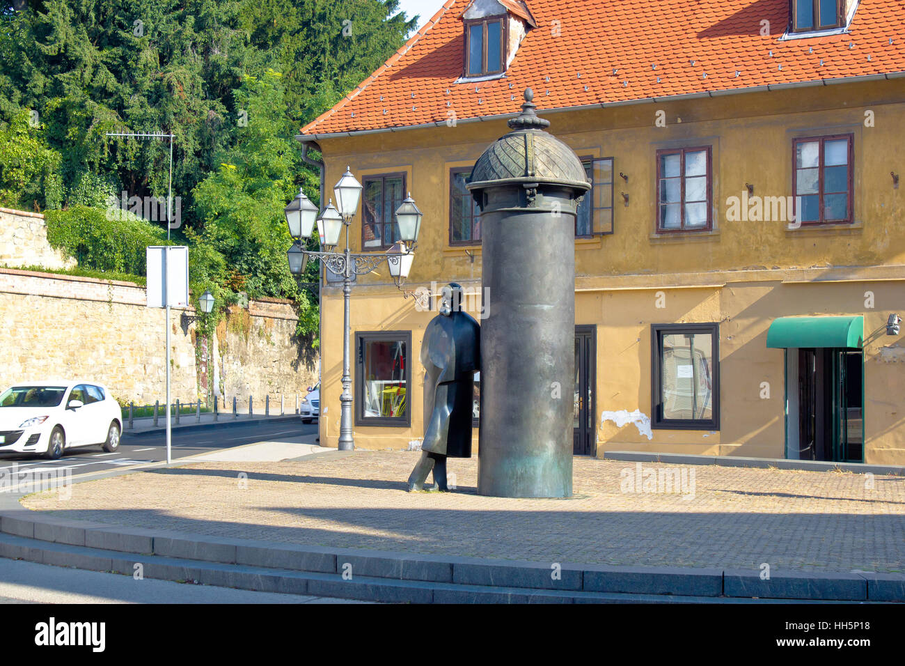 Scène de rue de Zagreb, capitale de la Croatie Banque D'Images