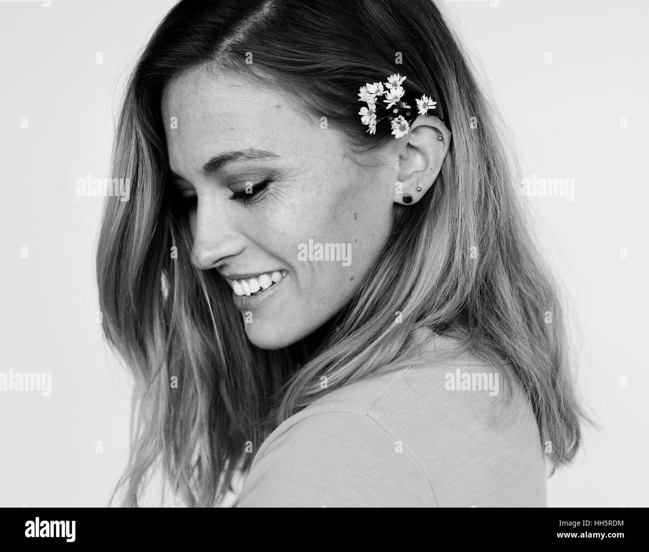 Woman Smiling Bonheur Concept Portrait Banque D'Images