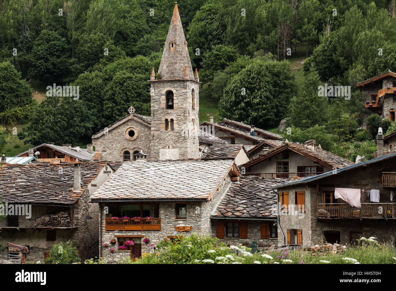 Bonneval-sur-Arc, village du Parc National de la Vanoise, Alpes du Nord, Savoie, France Banque D'Images