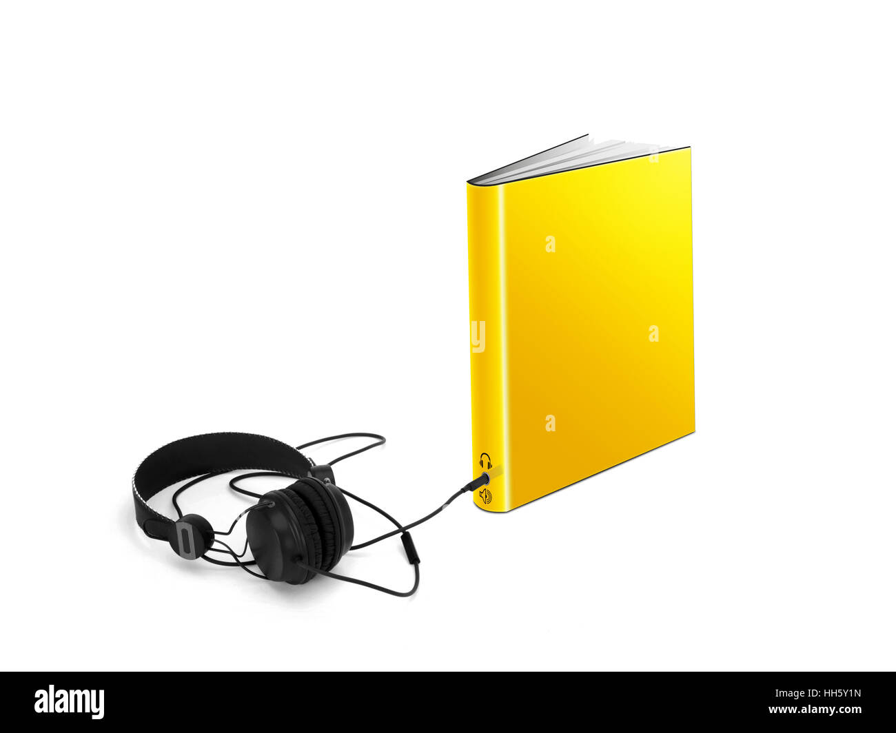 Livre : livre audio avec audio jack et écouteurs Banque D'Images