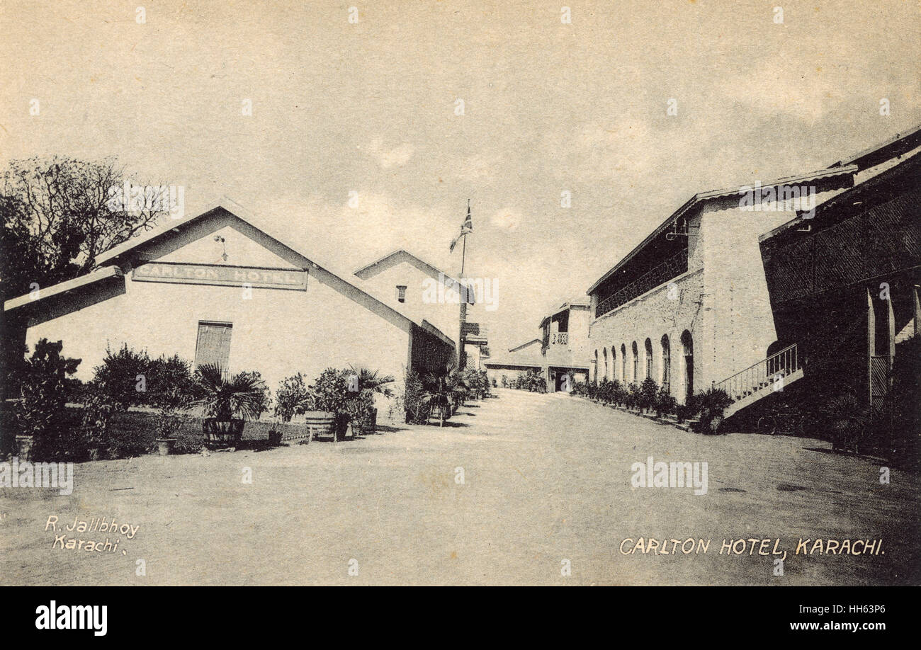 Carlton Hotel, Karachi, Inde britannique Banque D'Images