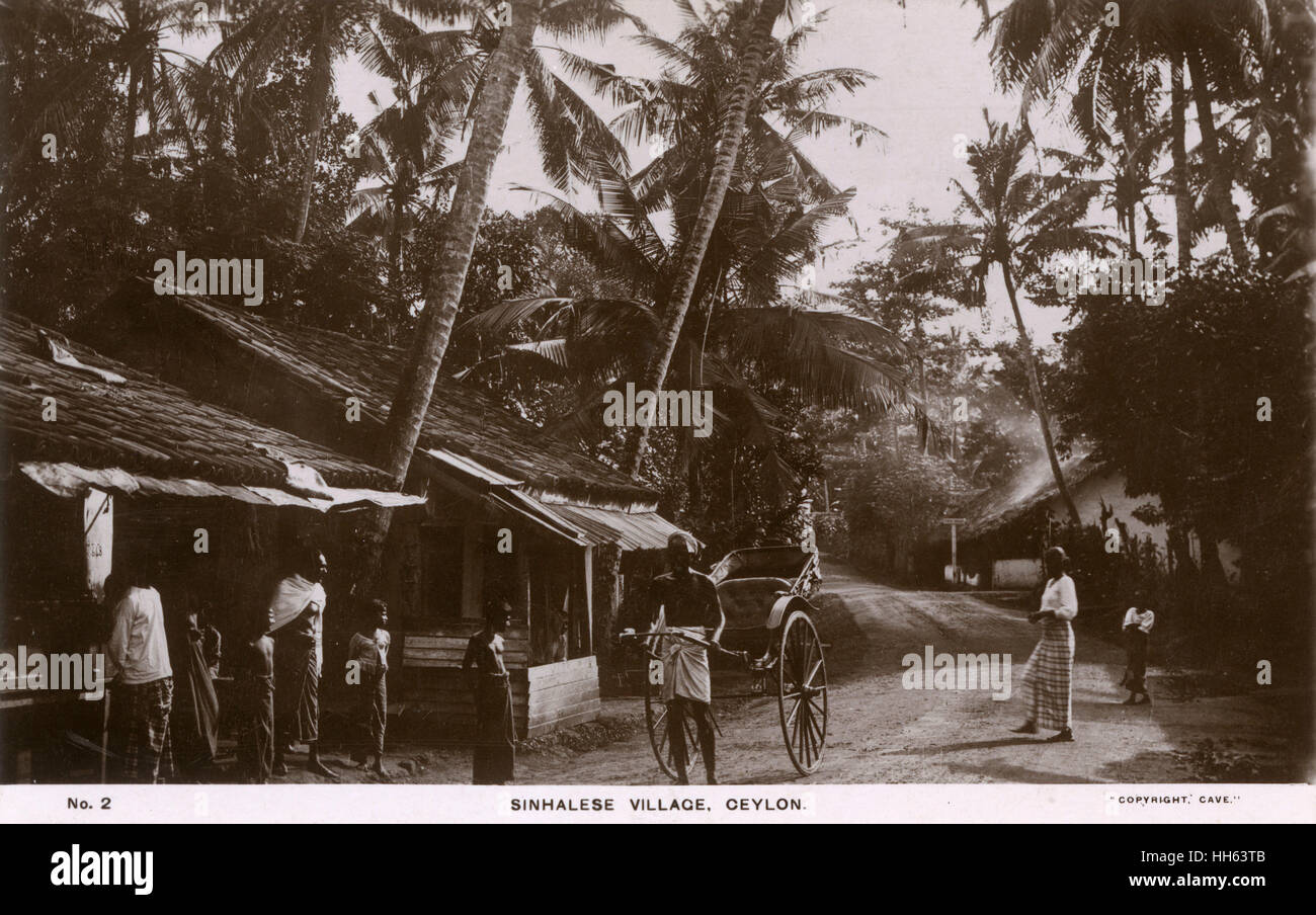 Village cinghalais, Ceylan (Sri Lanka) Banque D'Images