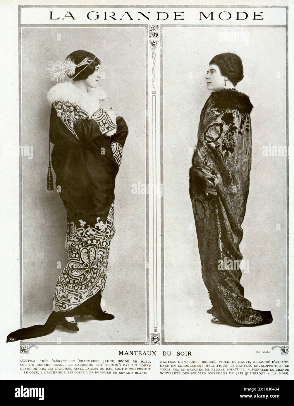 Manteaux de soirée haute couture 1912 Banque D'Images